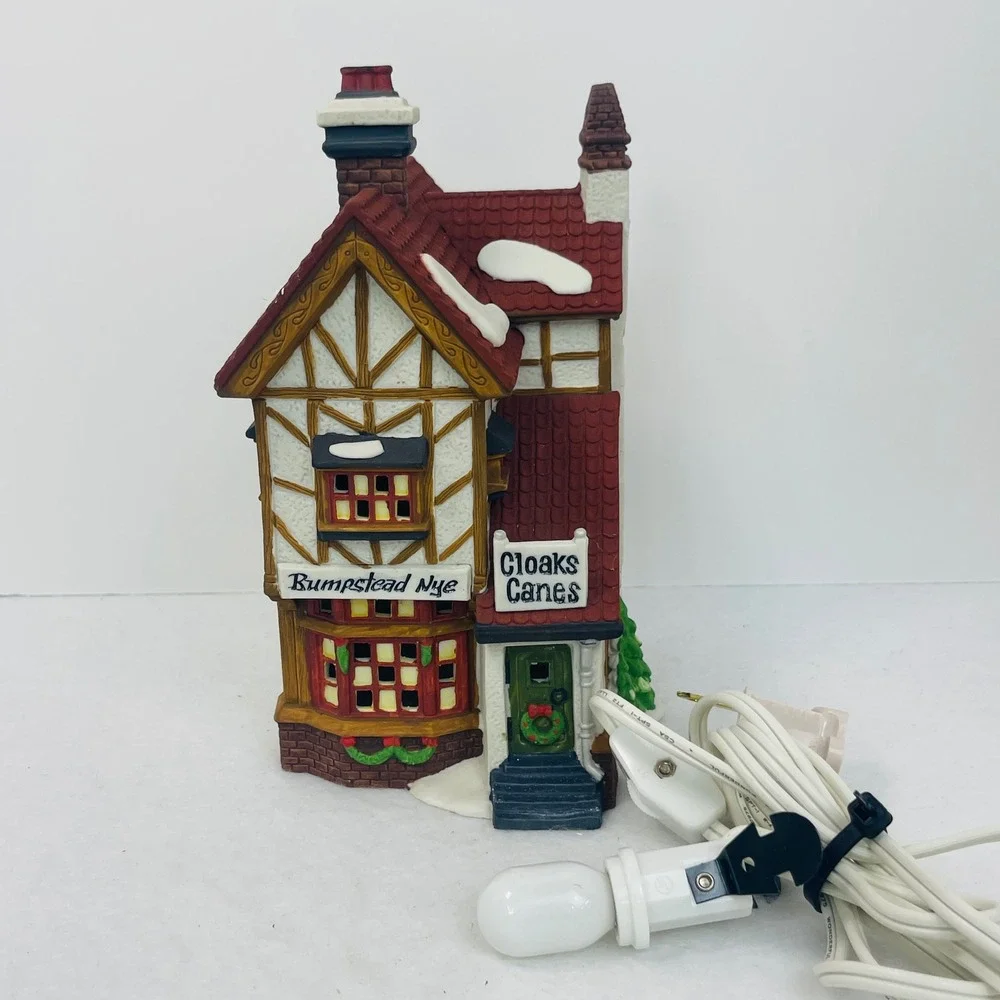 Dept 56 Dickens Village Bumpstead Nye Cloaks Canes 58084 Christmas House Lighted